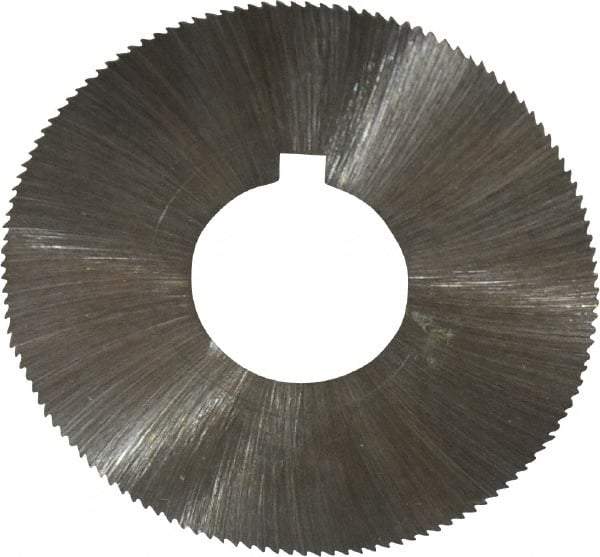 Made in USA - 1-3/4" Diam x 0.006" Blade Thickness x 5/8" Arbor Hole Diam, 132 Tooth Slitting and Slotting Saw - Arbor Connection, Right Hand, Uncoated, High Speed Steel, Concave Ground, Contains Keyway - Apex Tool & Supply