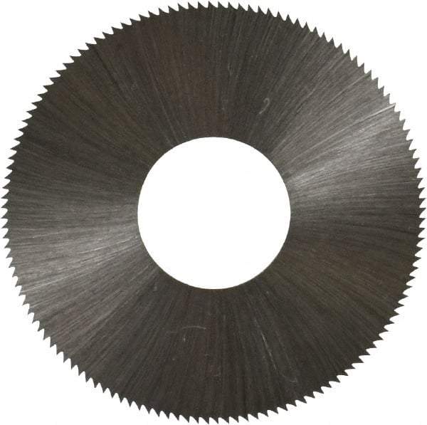 Made in USA - 1-3/4" Diam x 0.012" Blade Thickness x 5/8" Arbor Hole Diam, 132 Tooth Slitting and Slotting Saw - Arbor Connection, Right Hand, Uncoated, High Speed Steel, Concave Ground, Contains Keyway - Apex Tool & Supply