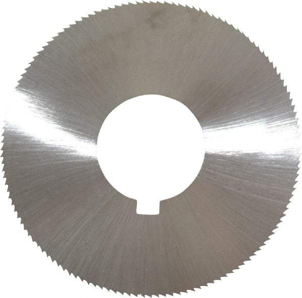 Made in USA - 1-3/4" Diam x 0.014" Blade Thickness x 5/8" Arbor Hole Diam, 132 Tooth Slitting and Slotting Saw - Arbor Connection, Right Hand, Uncoated, High Speed Steel, Concave Ground, Contains Keyway - Apex Tool & Supply