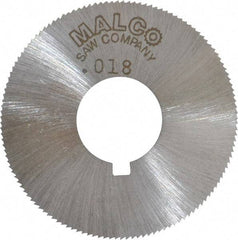 Made in USA - 1-3/4" Diam x 0.018" Blade Thickness x 5/8" Arbor Hole Diam, 132 Tooth Slitting and Slotting Saw - Arbor Connection, Right Hand, Uncoated, High Speed Steel, Concave Ground, Contains Keyway - Apex Tool & Supply