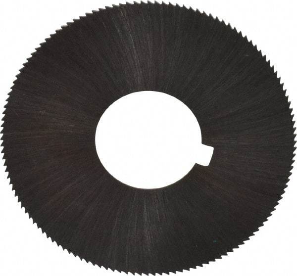 Made in USA - 1-3/4" Diam x 0.02" Blade Thickness x 5/8" Arbor Hole Diam, 132 Tooth Slitting and Slotting Saw - Arbor Connection, Right Hand, Uncoated, High Speed Steel, Concave Ground, Contains Keyway - Apex Tool & Supply