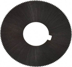 Made in USA - 1-3/4" Diam x 0.02" Blade Thickness x 5/8" Arbor Hole Diam, 132 Tooth Slitting and Slotting Saw - Arbor Connection, Right Hand, Uncoated, High Speed Steel, Concave Ground, Contains Keyway - Apex Tool & Supply