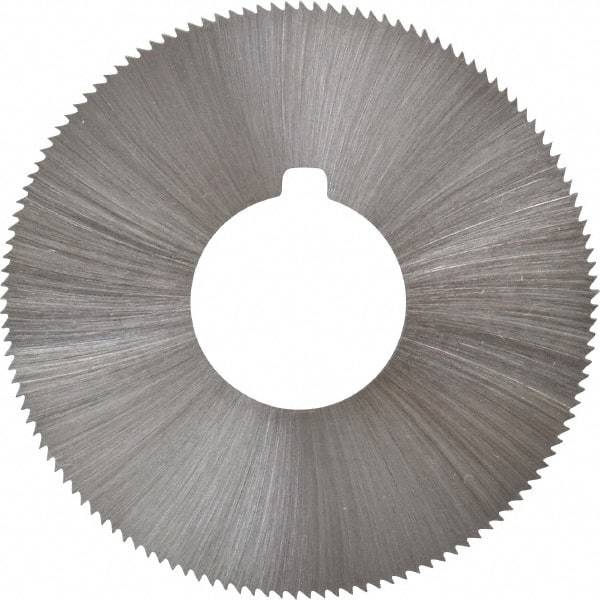 Made in USA - 1-3/4" Diam x 0.023" Blade Thickness x 5/8" Arbor Hole Diam, 132 Tooth Slitting and Slotting Saw - Arbor Connection, Right Hand, Uncoated, High Speed Steel, Concave Ground, Contains Keyway - Apex Tool & Supply