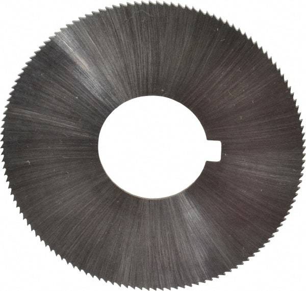 Made in USA - 1-3/4" Diam x 0.025" Blade Thickness x 5/8" Arbor Hole Diam, 132 Tooth Slitting and Slotting Saw - Arbor Connection, Right Hand, Uncoated, High Speed Steel, Concave Ground, Contains Keyway - Apex Tool & Supply