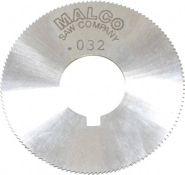 Made in USA - 1-3/4" Diam x 0.032" Blade Thickness x 5/8" Arbor Hole Diam, 132 Tooth Slitting and Slotting Saw - Arbor Connection, Right Hand, Uncoated, High Speed Steel, Concave Ground, Contains Keyway - Apex Tool & Supply