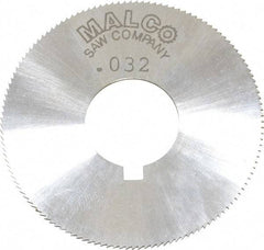 Made in USA - 1-3/4" Diam x 0.032" Blade Thickness x 5/8" Arbor Hole Diam, 132 Tooth Slitting and Slotting Saw - Arbor Connection, Right Hand, Uncoated, High Speed Steel, Concave Ground, Contains Keyway - Apex Tool & Supply