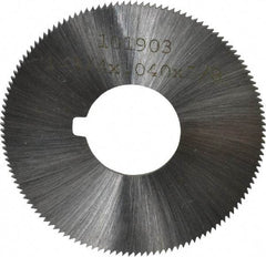Made in USA - 1-3/4" Diam x 0.04" Blade Thickness x 5/8" Arbor Hole Diam, 132 Tooth Slitting and Slotting Saw - Arbor Connection, Right Hand, Uncoated, High Speed Steel, Concave Ground, Contains Keyway - Apex Tool & Supply