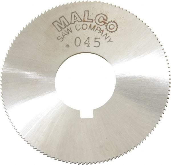 Made in USA - 1-3/4" Diam x 0.045" Blade Thickness x 5/8" Arbor Hole Diam, 132 Tooth Slitting and Slotting Saw - Arbor Connection, Right Hand, Uncoated, High Speed Steel, Concave Ground, Contains Keyway - Apex Tool & Supply