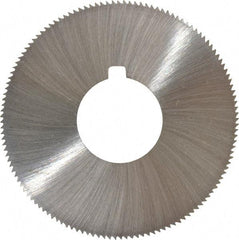 Made in USA - 1-3/4" Diam x 0.051" Blade Thickness x 5/8" Arbor Hole Diam, 132 Tooth Slitting and Slotting Saw - Arbor Connection, Right Hand, Uncoated, High Speed Steel, Concave Ground, Contains Keyway - Apex Tool & Supply