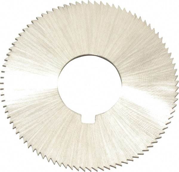Made in USA - 1-3/4" Diam x 0.057" Blade Thickness x 5/8" Arbor Hole Diam, 132 Tooth Slitting and Slotting Saw - Arbor Connection, Right Hand, Uncoated, High Speed Steel, Concave Ground, Contains Keyway - Apex Tool & Supply