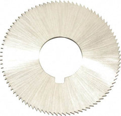 Made in USA - 1-3/4" Diam x 0.057" Blade Thickness x 5/8" Arbor Hole Diam, 132 Tooth Slitting and Slotting Saw - Arbor Connection, Right Hand, Uncoated, High Speed Steel, Concave Ground, Contains Keyway - Apex Tool & Supply