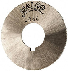 Made in USA - 1-3/4" Diam x 0.064" Blade Thickness x 5/8" Arbor Hole Diam, 132 Tooth Slitting and Slotting Saw - Arbor Connection, Right Hand, Uncoated, High Speed Steel, Concave Ground, Contains Keyway - Apex Tool & Supply