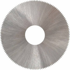 Made in USA - 2-1/4" Diam x 0.01" Blade Thickness x 5/8" Arbor Hole Diam, 132 Tooth Slitting and Slotting Saw - Arbor Connection, Right Hand, Uncoated, High Speed Steel, Concave Ground, Contains Keyway - Apex Tool & Supply