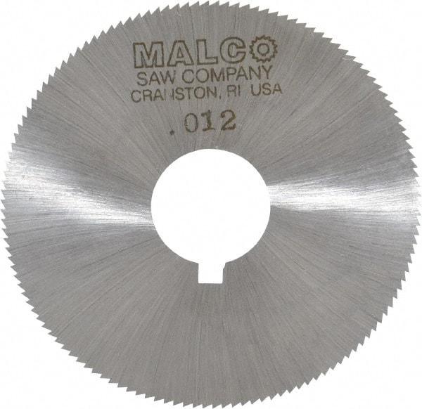 Made in USA - 2-1/4" Diam x 0.012" Blade Thickness x 5/8" Arbor Hole Diam, 132 Tooth Slitting and Slotting Saw - Arbor Connection, Right Hand, Uncoated, High Speed Steel, Concave Ground, Contains Keyway - Apex Tool & Supply
