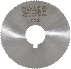Made in USA - 2-1/4" Diam x 0.012" Blade Thickness x 5/8" Arbor Hole Diam, 132 Tooth Slitting and Slotting Saw - Arbor Connection, Right Hand, Uncoated, High Speed Steel, Concave Ground, Contains Keyway - Apex Tool & Supply