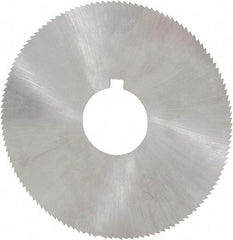 Made in USA - 2-1/4" Diam x 0.014" Blade Thickness x 5/8" Arbor Hole Diam, 132 Tooth Slitting and Slotting Saw - Arbor Connection, Right Hand, Uncoated, High Speed Steel, Concave Ground, Contains Keyway - Apex Tool & Supply