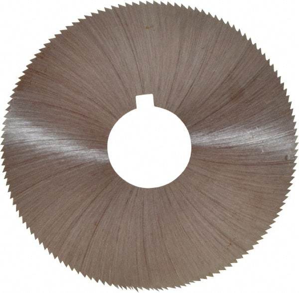Made in USA - 2-1/4" Diam x 0.018" Blade Thickness x 5/8" Arbor Hole Diam, 132 Tooth Slitting and Slotting Saw - Arbor Connection, Right Hand, Uncoated, High Speed Steel, Concave Ground, Contains Keyway - Apex Tool & Supply