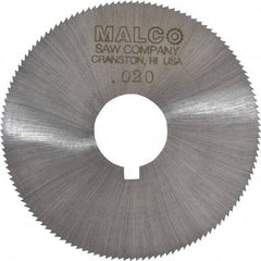 Made in USA - 2-1/4" Diam x 0.02" Blade Thickness x 5/8" Arbor Hole Diam, 132 Tooth Slitting and Slotting Saw - Arbor Connection, Right Hand, Uncoated, High Speed Steel, Concave Ground, Contains Keyway - Apex Tool & Supply