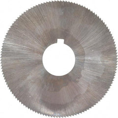 Made in USA - 2-1/4" Diam x 0.023" Blade Thickness x 5/8" Arbor Hole Diam, 132 Tooth Slitting and Slotting Saw - Arbor Connection, Right Hand, Uncoated, High Speed Steel, Concave Ground, Contains Keyway - Apex Tool & Supply