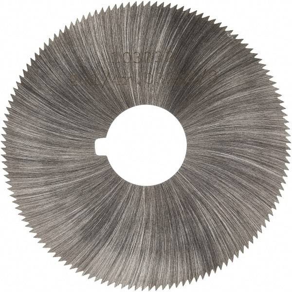 Made in USA - 2-1/4" Diam x 0.032" Blade Thickness x 5/8" Arbor Hole Diam, 132 Tooth Slitting and Slotting Saw - Arbor Connection, Right Hand, Uncoated, High Speed Steel, Concave Ground, Contains Keyway - Apex Tool & Supply