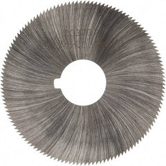 Made in USA - 2-1/4" Diam x 0.032" Blade Thickness x 5/8" Arbor Hole Diam, 132 Tooth Slitting and Slotting Saw - Arbor Connection, Right Hand, Uncoated, High Speed Steel, Concave Ground, Contains Keyway - Apex Tool & Supply