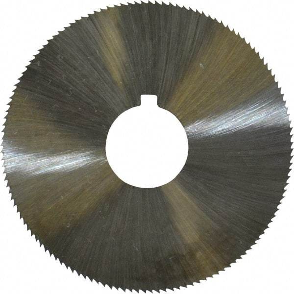 Made in USA - 2-1/4" Diam x 0.045" Blade Thickness x 5/8" Arbor Hole Diam, 132 Tooth Slitting and Slotting Saw - Arbor Connection, Right Hand, Uncoated, High Speed Steel, Concave Ground, Contains Keyway - Apex Tool & Supply