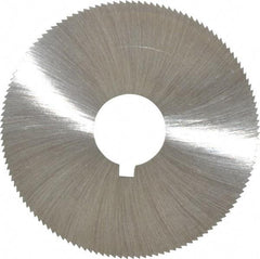 Made in USA - 2-1/4" Diam x 0.051" Blade Thickness x 5/8" Arbor Hole Diam, 132 Tooth Slitting and Slotting Saw - Arbor Connection, Right Hand, Uncoated, High Speed Steel, Concave Ground, Contains Keyway - Apex Tool & Supply
