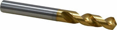 OSG - 9.75106mm 120° Spiral Flute Vanadium High Speed Steel Screw Machine Drill Bit - TiN Finish, Right Hand Cut, 43mm Flute Length, 93mm OAL, Faceted Point, Straight Shank - Apex Tool & Supply
