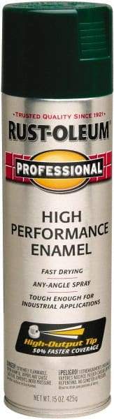 Rust-Oleum - Hunter Green, Gloss, Rust Proof Enamel Spray Paint - 14 Sq Ft per Can, 15 oz Container, Use on Multipurpose - Apex Tool & Supply