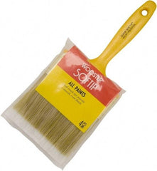 Wooster Brush - 4" Flat Synthetic General Purpose Paint Brush - 3-3/16" Bristle Length, 5-5/8" Plastic Fluted Handle - Apex Tool & Supply