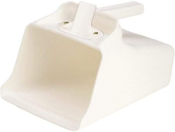 Remco - 128 oz White Polypropylene Flat Bottom Scoop - 8.7" Wide x 7.3" Deep Bowl, 11" OAL - Apex Tool & Supply
