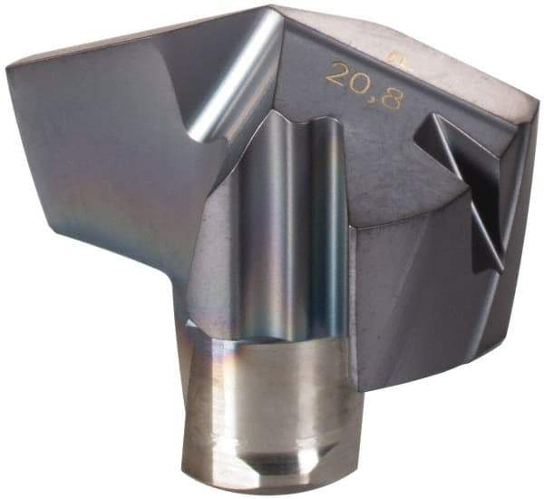 Iscar - Series ICP, 0.819" Diam Grade IC908 140° Replaceable Drill Tip - Carbide, TiAlN Finish, 20 Seat Size, Through Coolant - Apex Tool & Supply