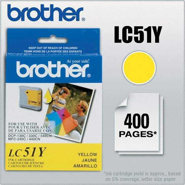 Brother - Yellow Ink Cartridge - Use with Brother DCP-130C, 330C, 350C, intelliFAX-1360, 1860C, 1960C, 2480C, 2580C, MFC-230C, 240C, 440CN, 465CN, 665CW, 685CW, 845CW, 885CW, 3360C, 5460CN, 5860CN - Apex Tool & Supply