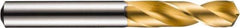 DORMER - 9.7mm 130° Spiral Flute Solid Carbide Screw Machine Drill Bit - TiN Finish, Right Hand Cut, 43mm Flute Length, 89mm OAL, CDX Point, Straight Shank - Apex Tool & Supply
