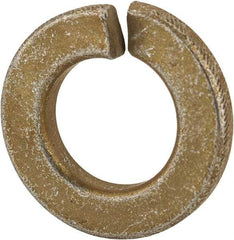 Made in USA - 3/8", 0.094" Thick Split Lock Washer - 1060 Spring Steel, Zinc Yellow Dichromate Finish, 0.377" Min ID, 0.385" Max ID, 0.68" Max OD - Apex Tool & Supply