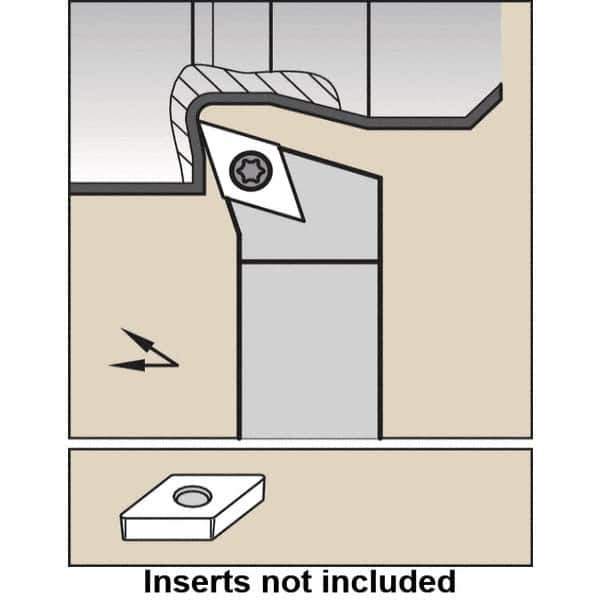 Kennametal - SDHC, Right Hand Cut, -17.5° Lead Angle, 25mm Shank Height x 25mm Shank Width, Neutral Rake Indexable Turning Toolholder - 150mm OAL, DC.. 11T3.. Insert Compatibility, Series Screw-On - Apex Tool & Supply