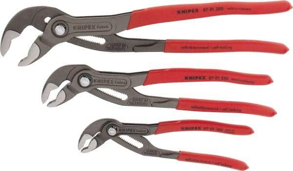Knipex - 3 Piece Pipe Wrench & Water Pump Plier Set - Comes in Plastic Deep-Drawn Packaging - Apex Tool & Supply
