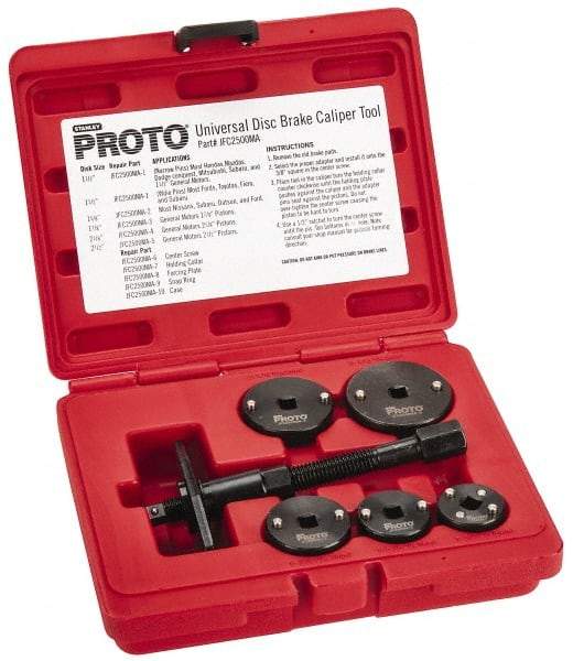 Proto - 7 Piece Automotive Disc Brake Caliper Tool Kit - Apex Tool & Supply