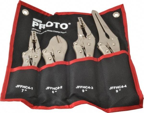 Proto - 4 Piece, 12.3" Long, Metal Hose Clamp Pliers - For Use with All Vehicles - Apex Tool & Supply