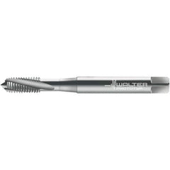 Walter-Prototyp - #4-48 DIN 2184-1 3 Flute 3B Semi-Bottoming Spiral Flute Tap - High Speed Steel, Uncoated, 57.16mm OAL, Right Hand Flute, Right Hand Thread, 2.290, Series 23400 - Apex Tool & Supply