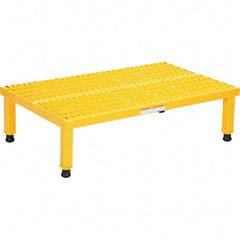 Vestil - 9" High x 24" Wide x 36" Deep, Yellow Step Stand - Steel, 500 Lb Capacity - Apex Tool & Supply