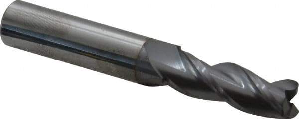 Accupro - 11/32", 3 Flute, Single End, Solid Carbide, 0.02" Corner Radius End Mill - 2-1/2" OAL, 35° Helix, Right Hand Flute, 1" LOC, Right Hand Cut - Apex Tool & Supply