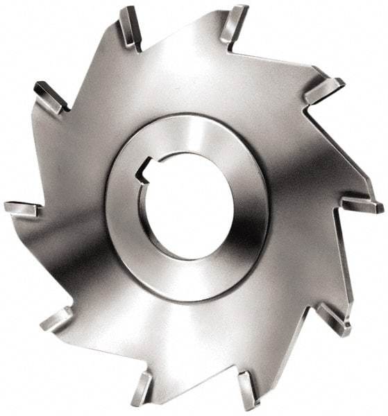 Made in USA - 4" Diam x 1/8" Blade Thickness x 1" Arbor Hole Diam, 8 Tooth Slitting and Slotting Saw - Arbor Connection, Right Hand, Uncoated, Carbide-Tipped, Contains Keyway - Apex Tool & Supply