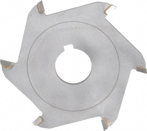 Made in USA - 4" Diam x 3/32" Blade Thickness x 1" Arbor Hole Diam, 6 Tooth Slitting and Slotting Saw - Arbor Connection, Right Hand, Uncoated, Carbide-Tipped, Contains Keyway - Apex Tool & Supply