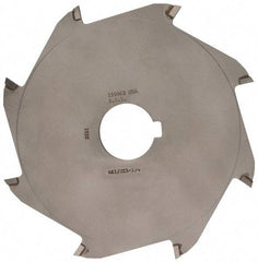 Made in USA - 6" Diam x 1/8" Blade Thickness x 1-1/4" Arbor Hole Diam, 8 Tooth Slitting and Slotting Saw - Arbor Connection, Right Hand, Uncoated, Carbide-Tipped, Contains Keyway - Apex Tool & Supply