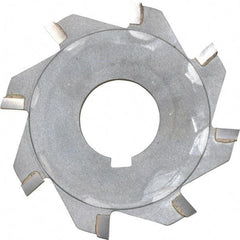 Made in USA - 3" Diam x 1/8" Blade Thickness x 1" Arbor Hole Diam, 8 Tooth Slitting and Slotting Saw - Arbor Connection, Right Hand, Uncoated, Carbide-Tipped, Contains Keyway - Apex Tool & Supply