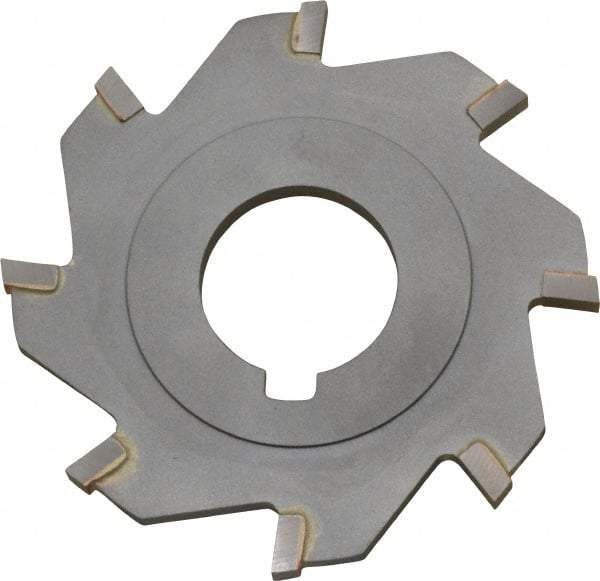 Made in USA - 3" Diam x 3/16" Blade Thickness x 1" Arbor Hole Diam, 8 Tooth Slitting and Slotting Saw - Arbor Connection, Right Hand, Uncoated, Carbide-Tipped, Contains Keyway - Apex Tool & Supply