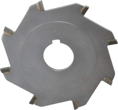 Made in USA - 4" Diam x 1/8" Blade Thickness x 1" Arbor Hole Diam, 8 Tooth Slitting and Slotting Saw - Arbor Connection, Right Hand, Uncoated, Carbide-Tipped, Contains Keyway - Apex Tool & Supply