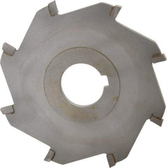 Made in USA - 4" Diam x 3/16" Blade Thickness x 1" Arbor Hole Diam, 8 Tooth Slitting and Slotting Saw - Arbor Connection, Right Hand, Uncoated, Carbide-Tipped, Contains Keyway - Apex Tool & Supply