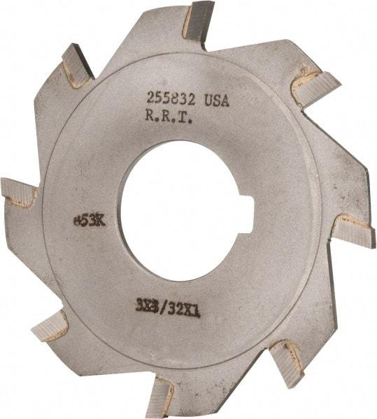 Made in USA - 3" Diam x 3/32" Blade Thickness x 1" Arbor Hole Diam, 8 Tooth Slitting and Slotting Saw - Arbor Connection, Right Hand, Uncoated, Carbide-Tipped, Contains Keyway - Apex Tool & Supply